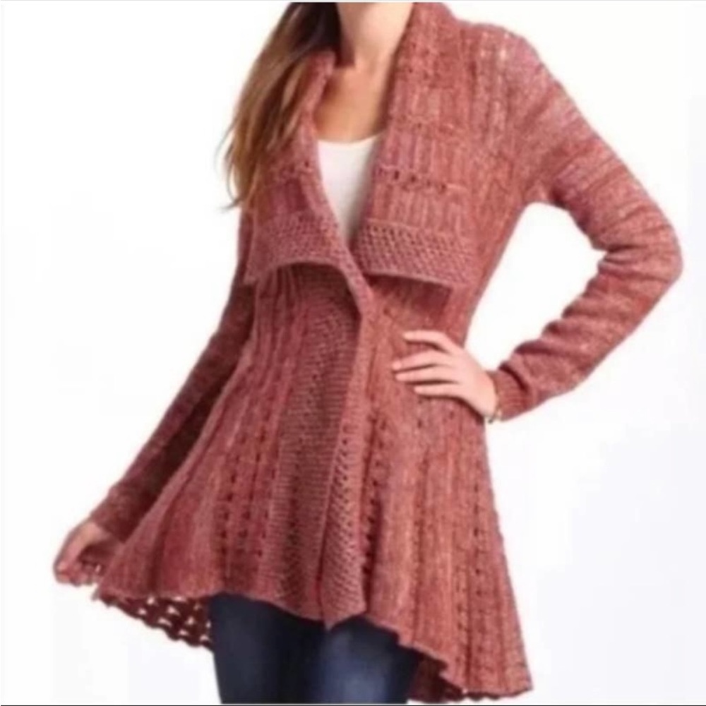 Anthropologie Rosie Neira Sweater Rust Long Sleeve Cardigan XSP